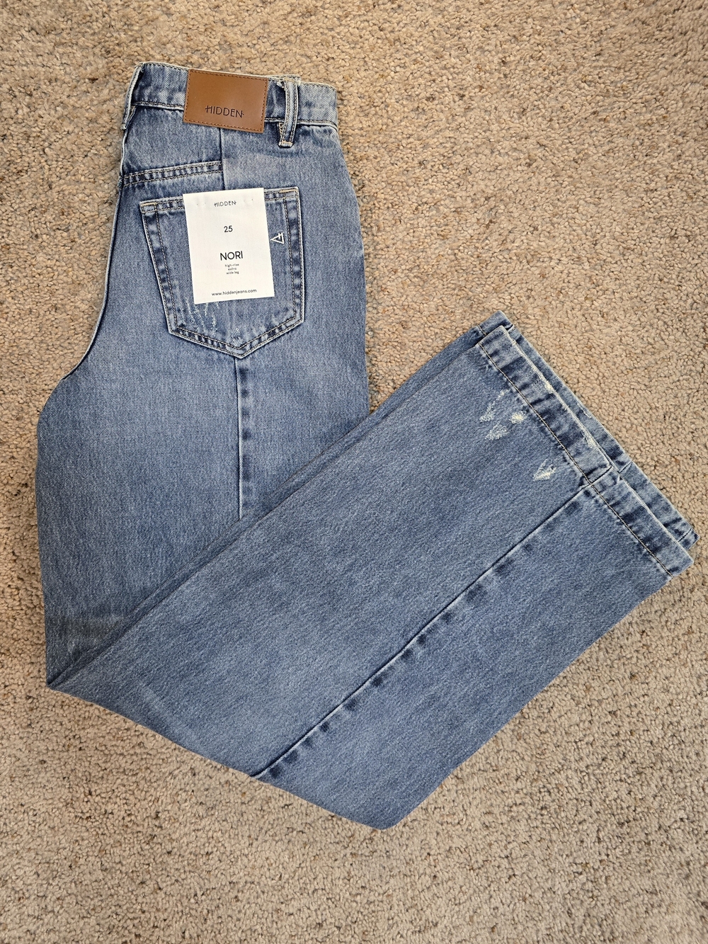 🔥 NWT Hidden Jeans Nori Wide Leg Front Seam Denim - Size 25 🔥 - Picture 3 of 15